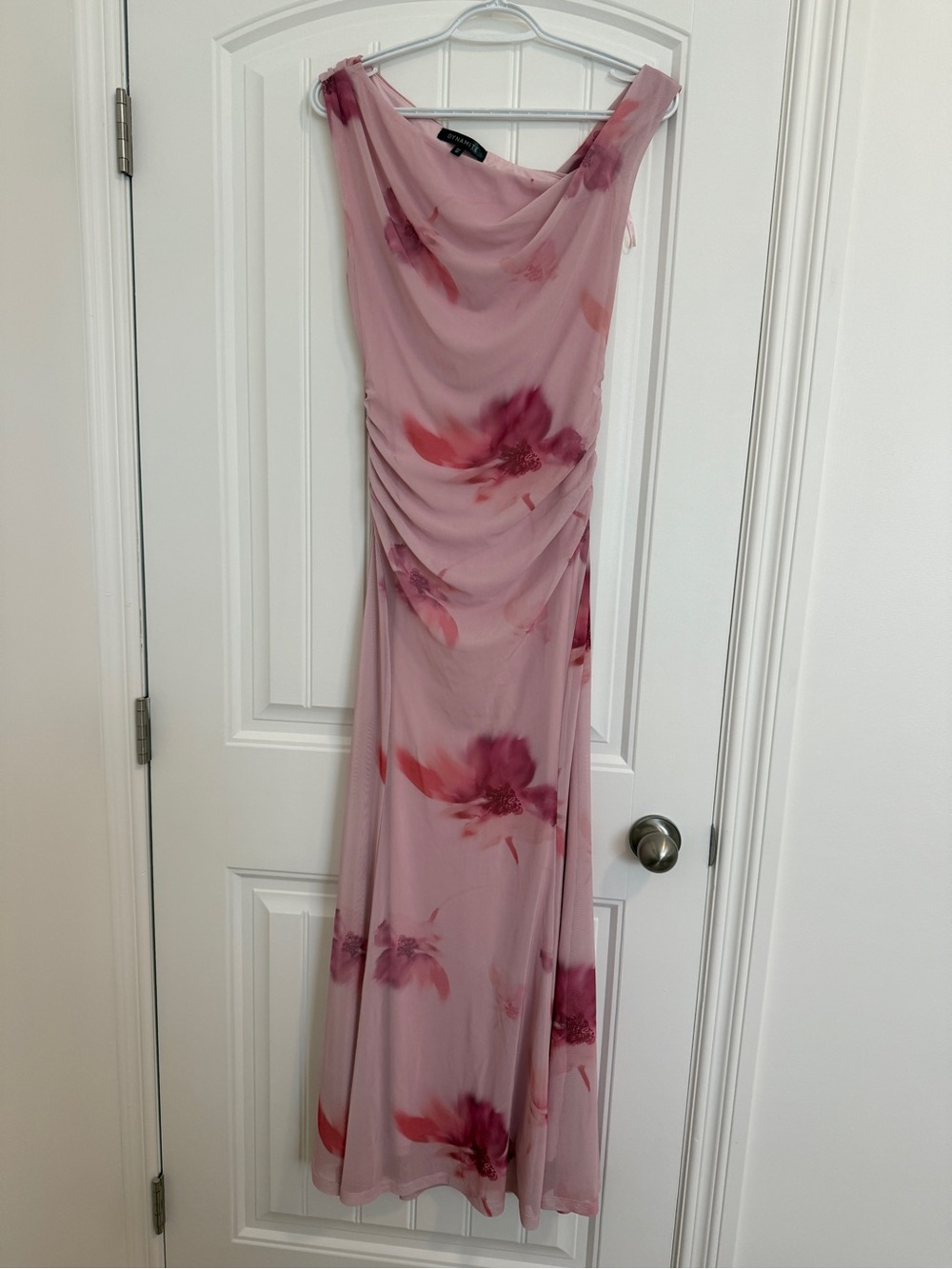 Dynamite Blush Pink Floral Cowl Neck Maxi Dress